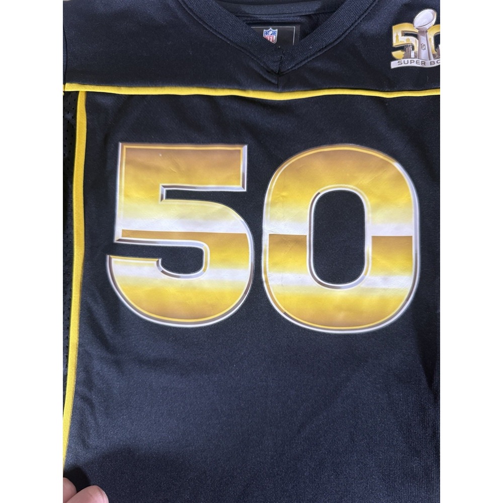 Super Bowl 50 Jersey Youth Small 7/8 Bay Area San Francisco NFL Black Girls - Picture 4 of 16